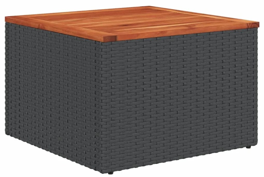 Set divani da giardino 4 pz con cuscini nero in polyrattan