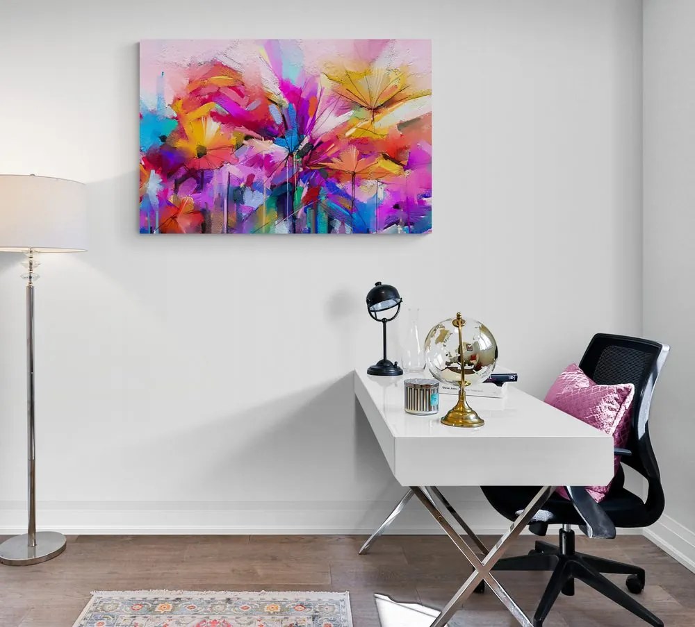 Quadro su tela – Fiori astratti colorati