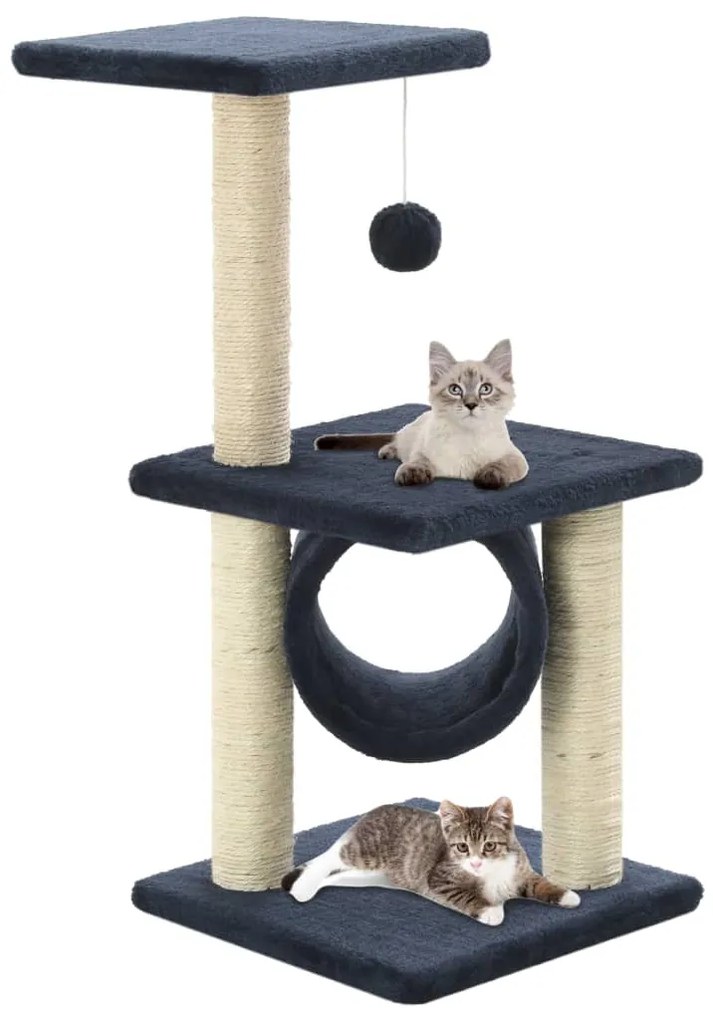Albero per gatti con tiragraffi in sisal 65 cm blu scuro