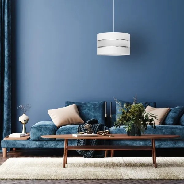 Lampadario a sospensione con filo HELEN 1xE27/15W/230V diametro 35 cm bianco