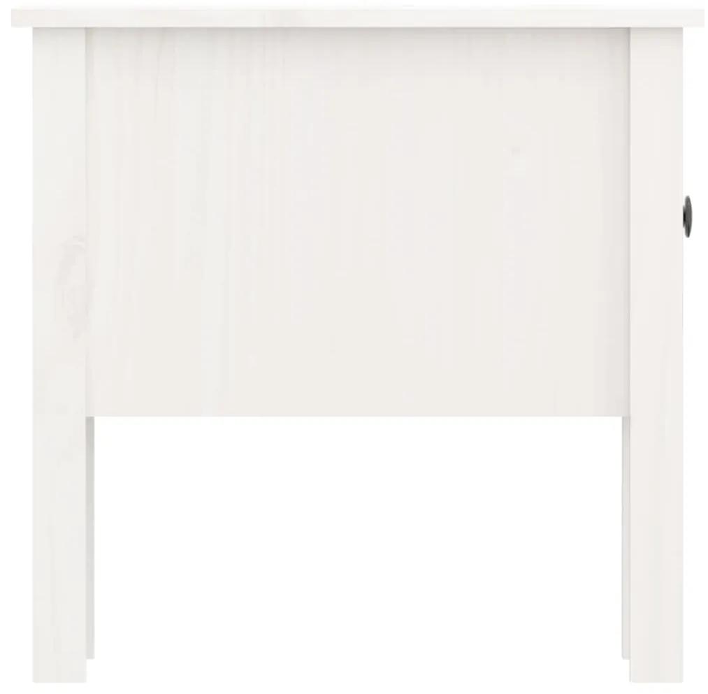 Tavolino Bianco 50x50x49 cm Legno Massello di Pino