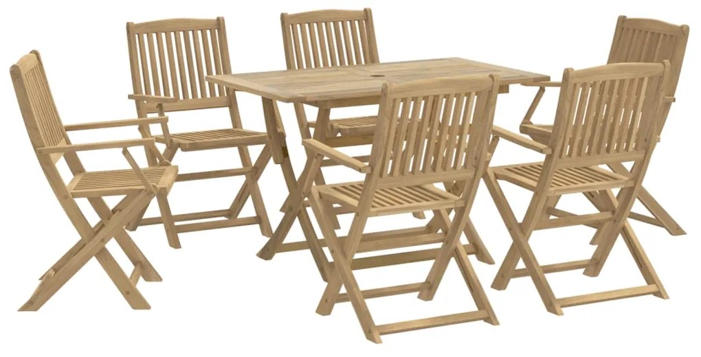 Set da pranzo da giardino 7 pz in legno massello di acacia