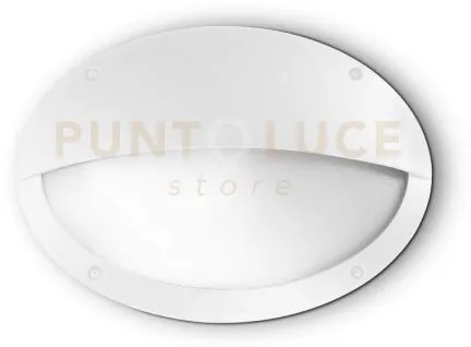 Polar-2 ap1 ovale 33x23cm applique 1 luce attacco e27 ip66 bianco