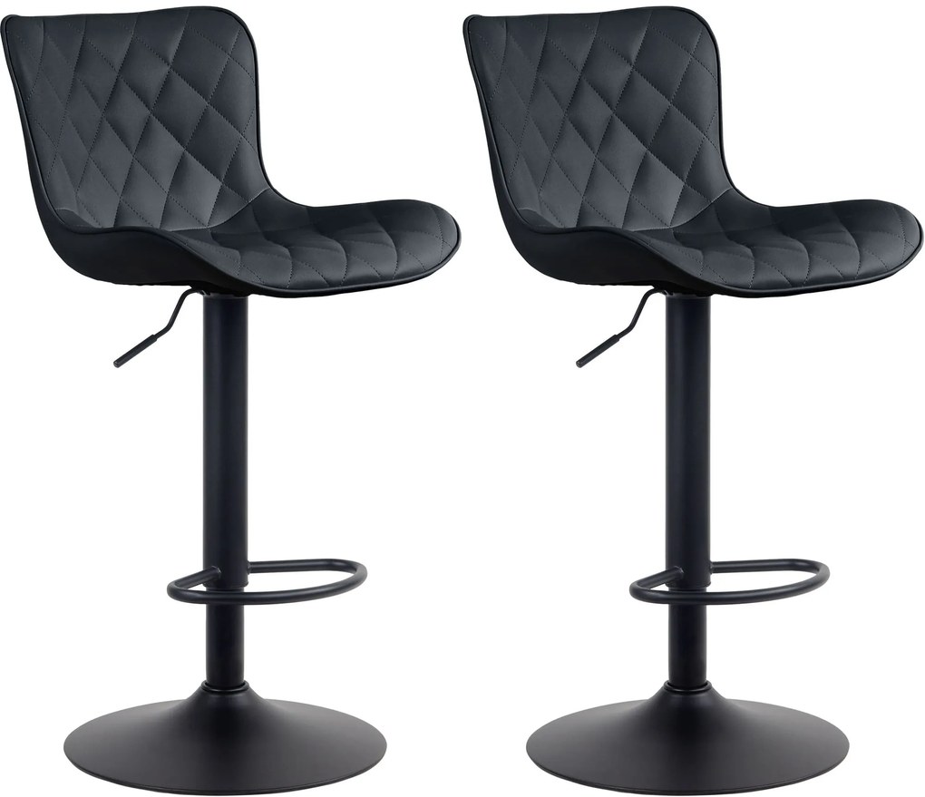 2er Set Barhocker Emma: Eleganza E Comfort Per İl Tuo Spazio / Schwarz / Kunstleder