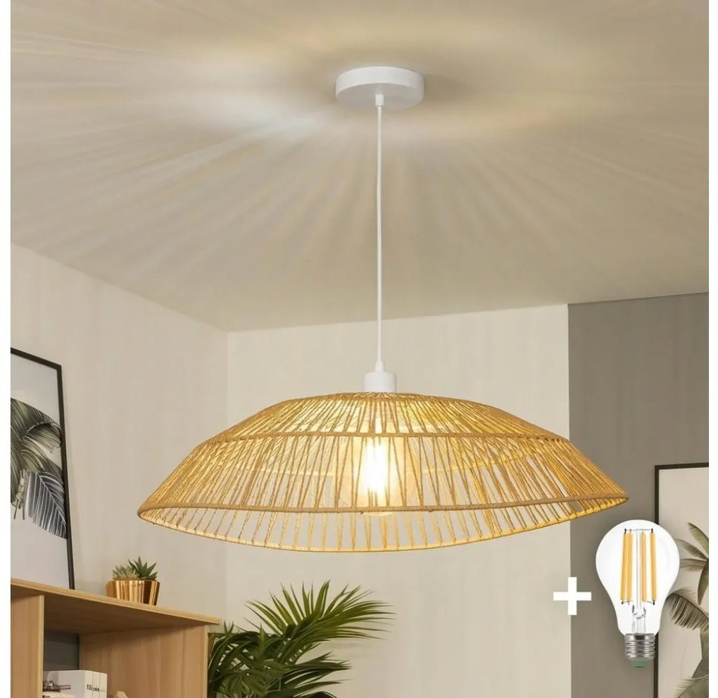 Brilagi - Lampadario LED sospeso su cavo CERIA BOHO 1xE27/40W/230V Ø 70 cm marrone