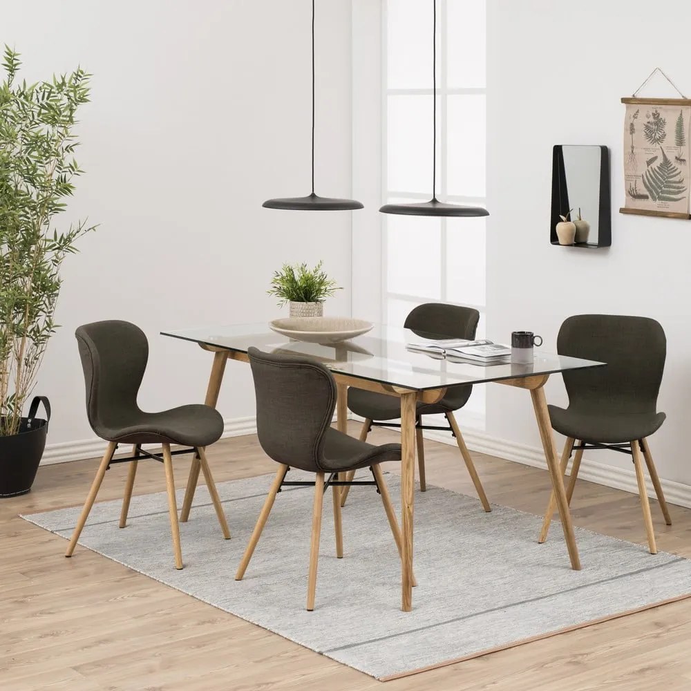 Sedie da pranzo in set verdi in imbottito 2 pz Batilda – Actona