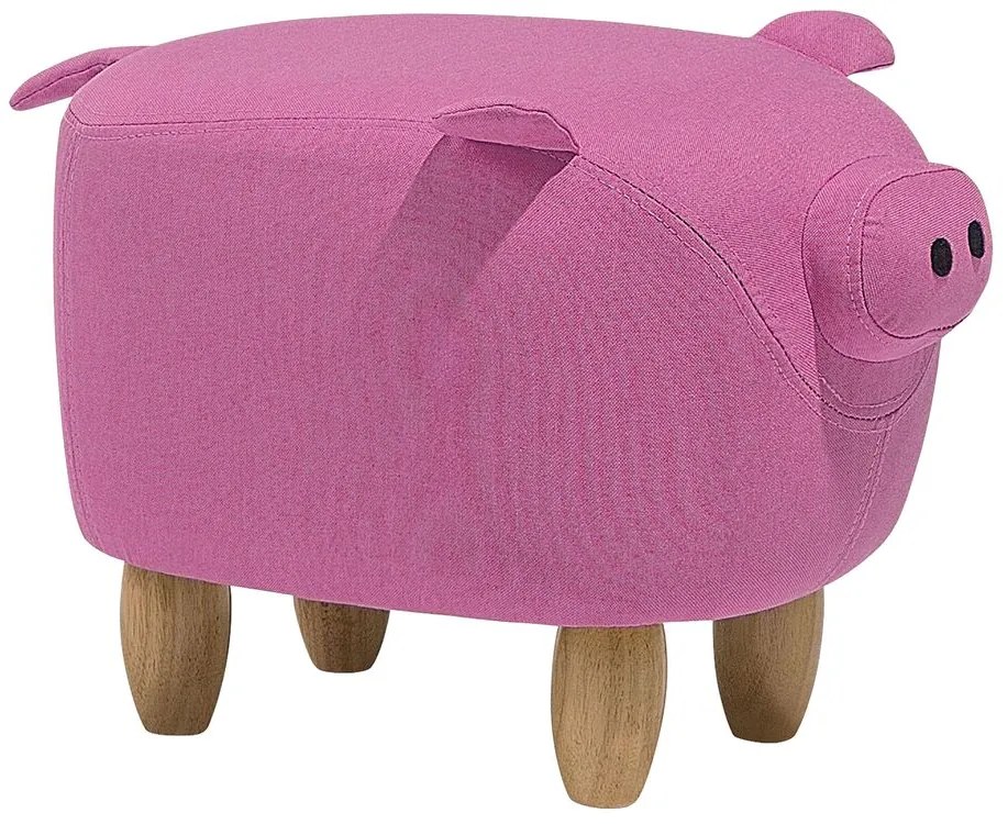 Pouf in tessuto rosa PIGGY Beliani