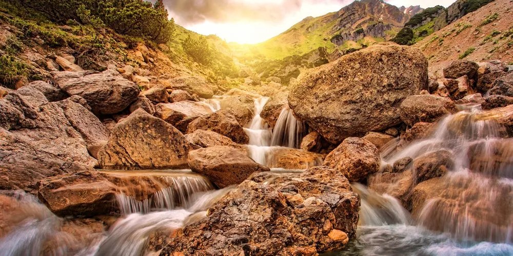 Quadro su tela – Cascate alpine