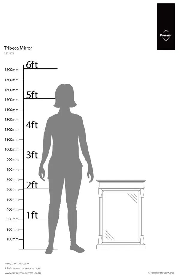 Specchio da parete con cornice in legno 50x70 cm Tribeca - Premier Housewares