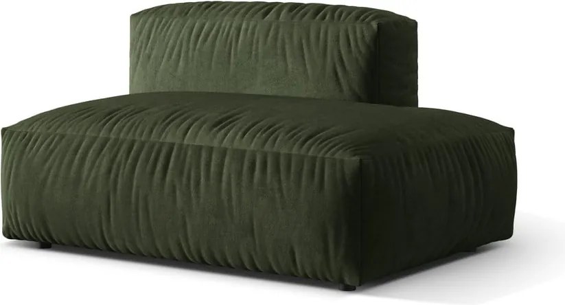 Parte divano componibile verde (con penisola a destra) con rivestimento in velluto Martina – Micadoni