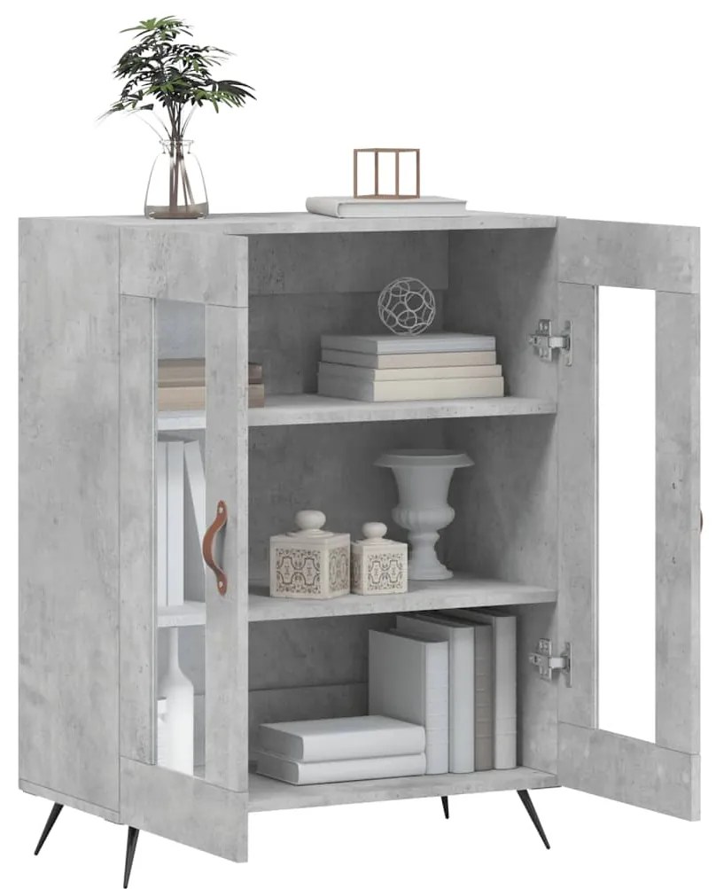 Credenza grigio cemento 69,5x34x90 cm in legno multistrato