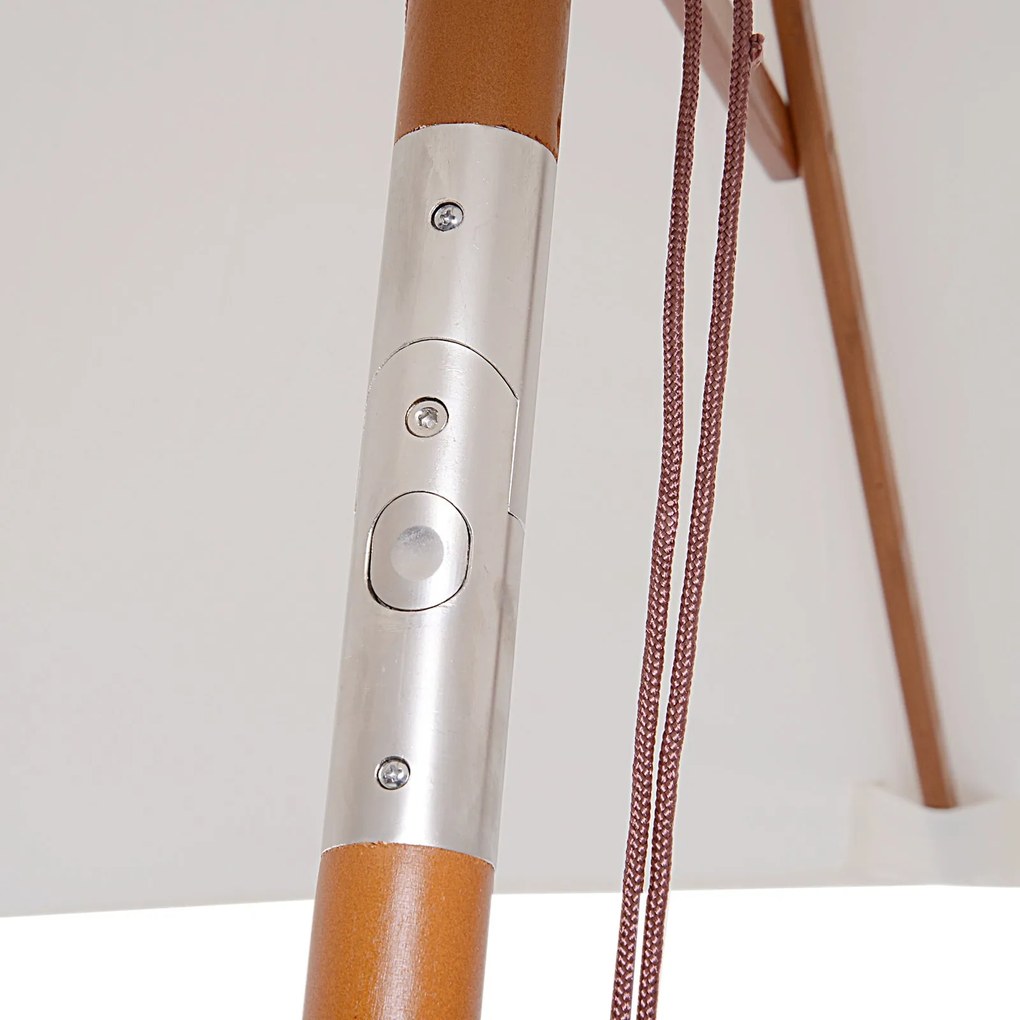 Ombrellone da Giardino 2x1,5 m Palo Ø38 mm in Legno Beige...