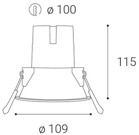 LED2-Lampada LED da bagno ZERO LED/10W/230V 4000K CRI 95 IP43 nero diametro 10,9cm