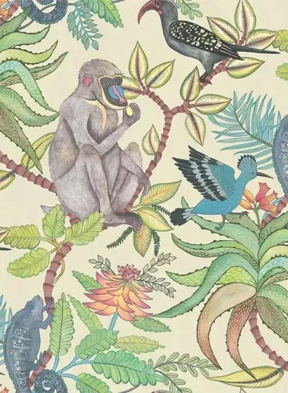 Cole & Son Carta da parati Savuti - Cream/ Multi