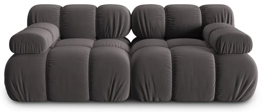 Divano in velluto grigio scuro 188 cm Bellis - Micadoni Home