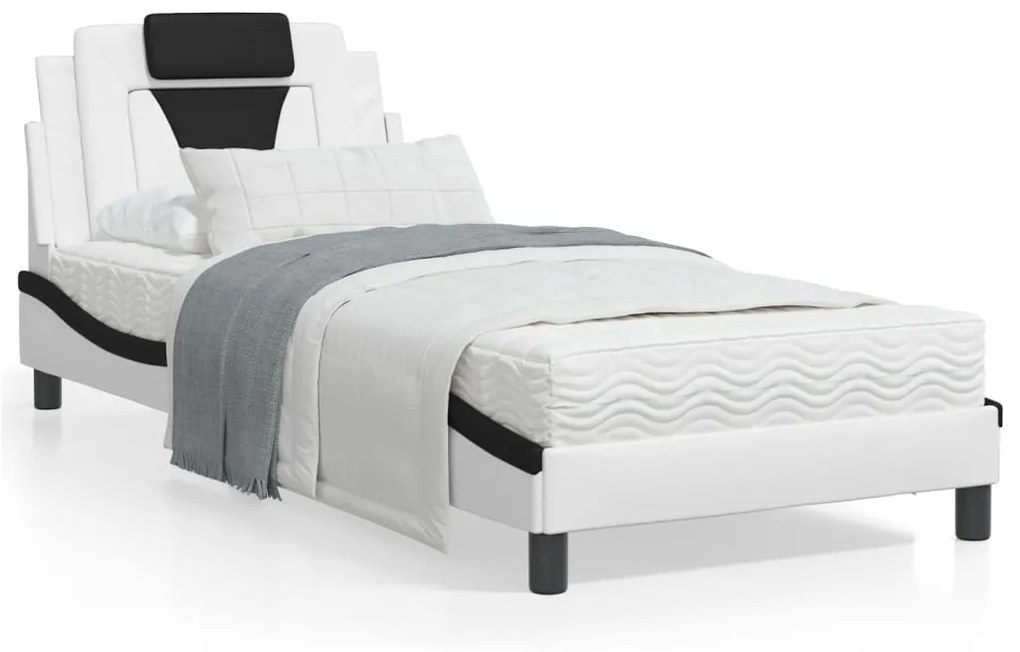 Giroletto con luci led bianco e nero 90x190 cm in similpelle