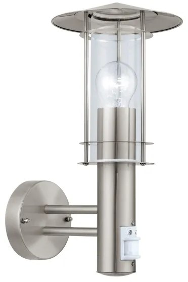 EGLO 30185 - Lampada da muro con sensore esterno LISIO 1xE27/60W/230V IP44