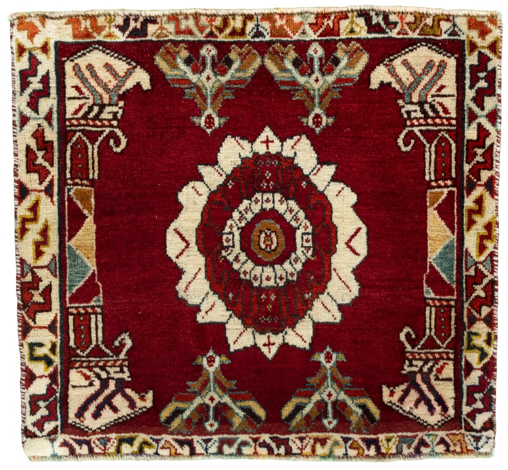Shiraz Tappeto 60x70 Rosso (Iran) Annodato A Mano
