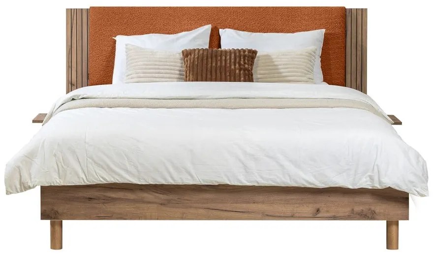 Letto matrimoniale arancione con rete inclusa 140x190 cm Lior – Bobochic Paris