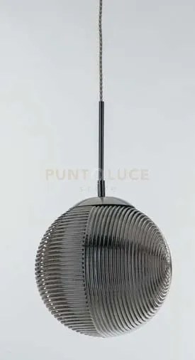 Lampadario a sospensione greenwich sfera cromo e fume' 1 luce attac...