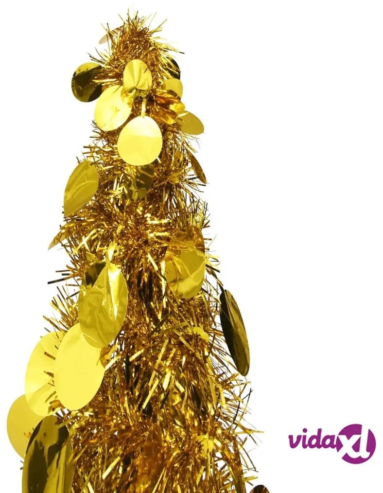 vidaXL Albero di Natale Artificiale Apribile Oro 180 cm PET
