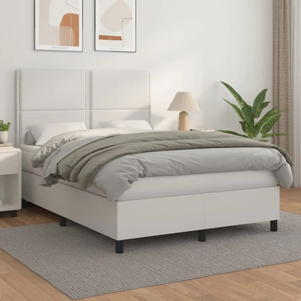 Giroletto A Molle Con Materasso Bianco 140x200 Cm İn Similpelle /