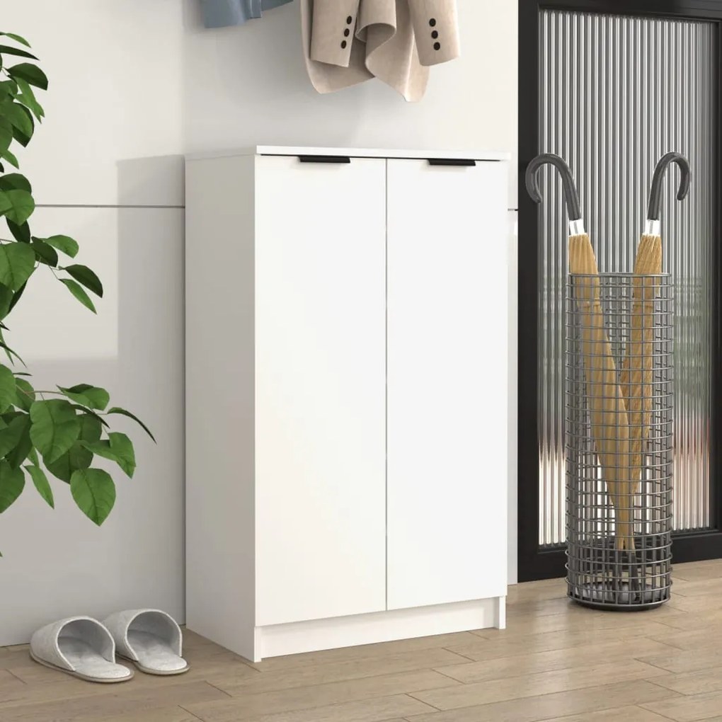 Scarpiera Bianca 59x35x100 Cm İn Legno Multistrato /