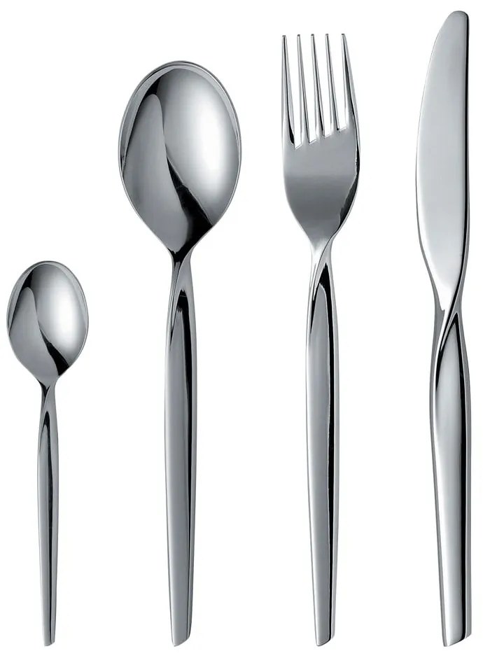 Posate argentate in acciaio inox 16 pz Twist – Gense