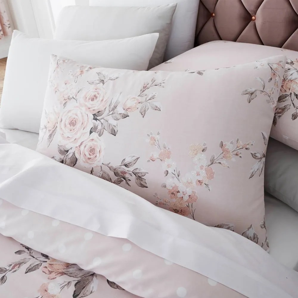 Biancheria da letto rosa con motivo floreale Rose, 200 x 200 cm Canterbury - Catherine Lansfield