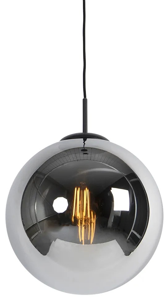 Lampada a sospensione smart nera con vetro fumé 30 cm incl. Wifi ST64 - Pallon