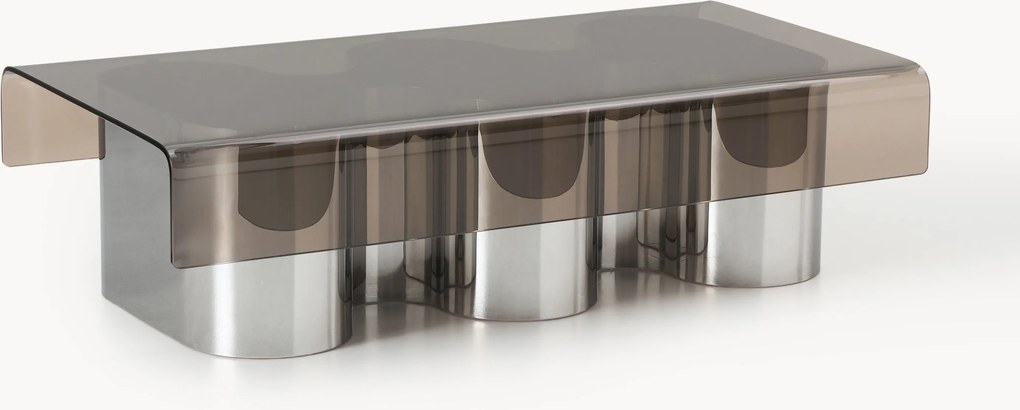 Tavolino da salotto con piano in vetro Jouri