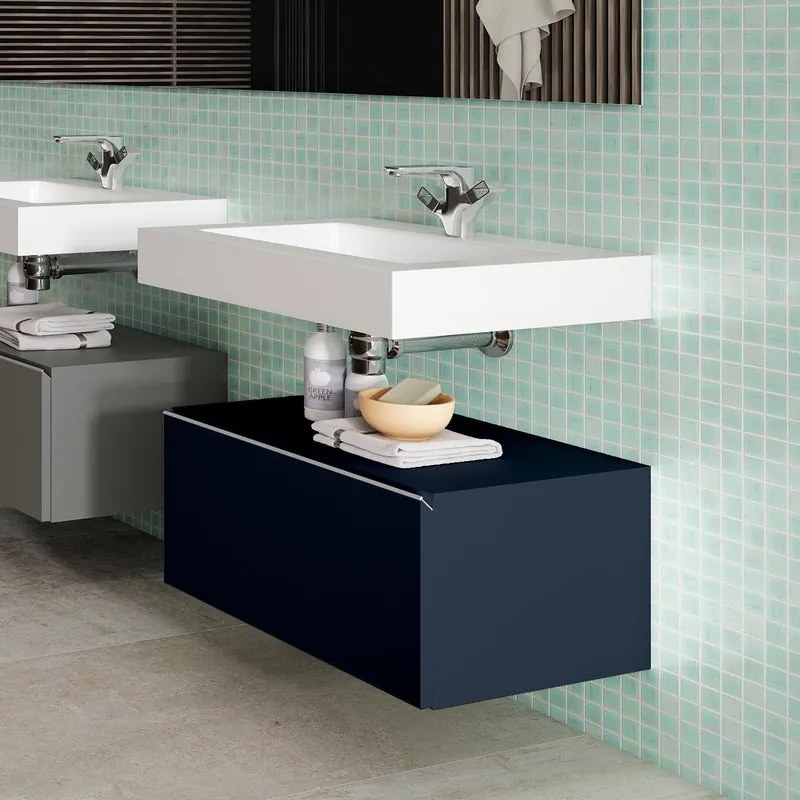 Mobile sottolavabo e lavabo Element per vasca centrale blu navy L 80 cm