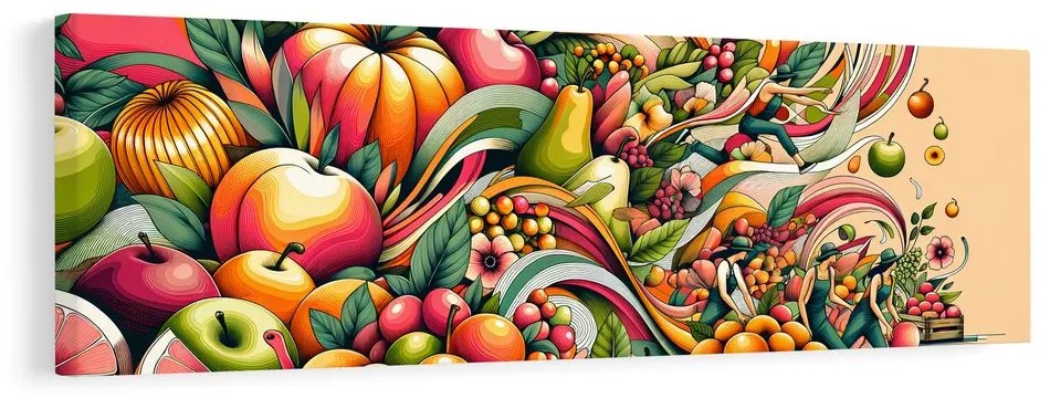 Quadro su tela – Frutta colorata in movimento