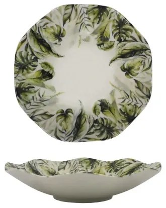 Servizio da tavola 18 pezzi, bianco/verde, in porcellana