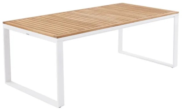 Tavolo da pranzo per giardino Persea NATERIAL in alluminio con piano in teak teak naturale per 8 persone 100x200cm