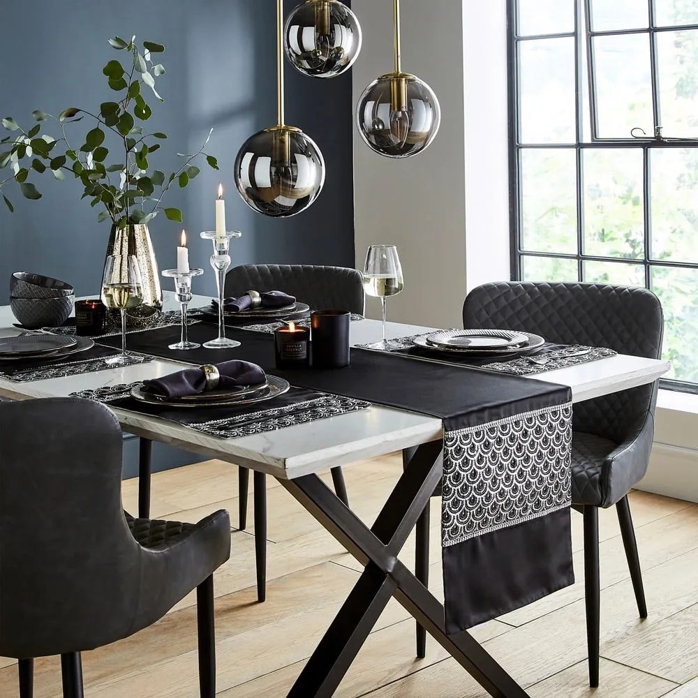 Runner da tavolo in microsatellite 32x220 cm Deco Sequin - Catherine Lansfield