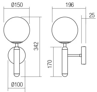 Redo 01-3127 - Applique HAIKU 1xE14/28W/230V nero