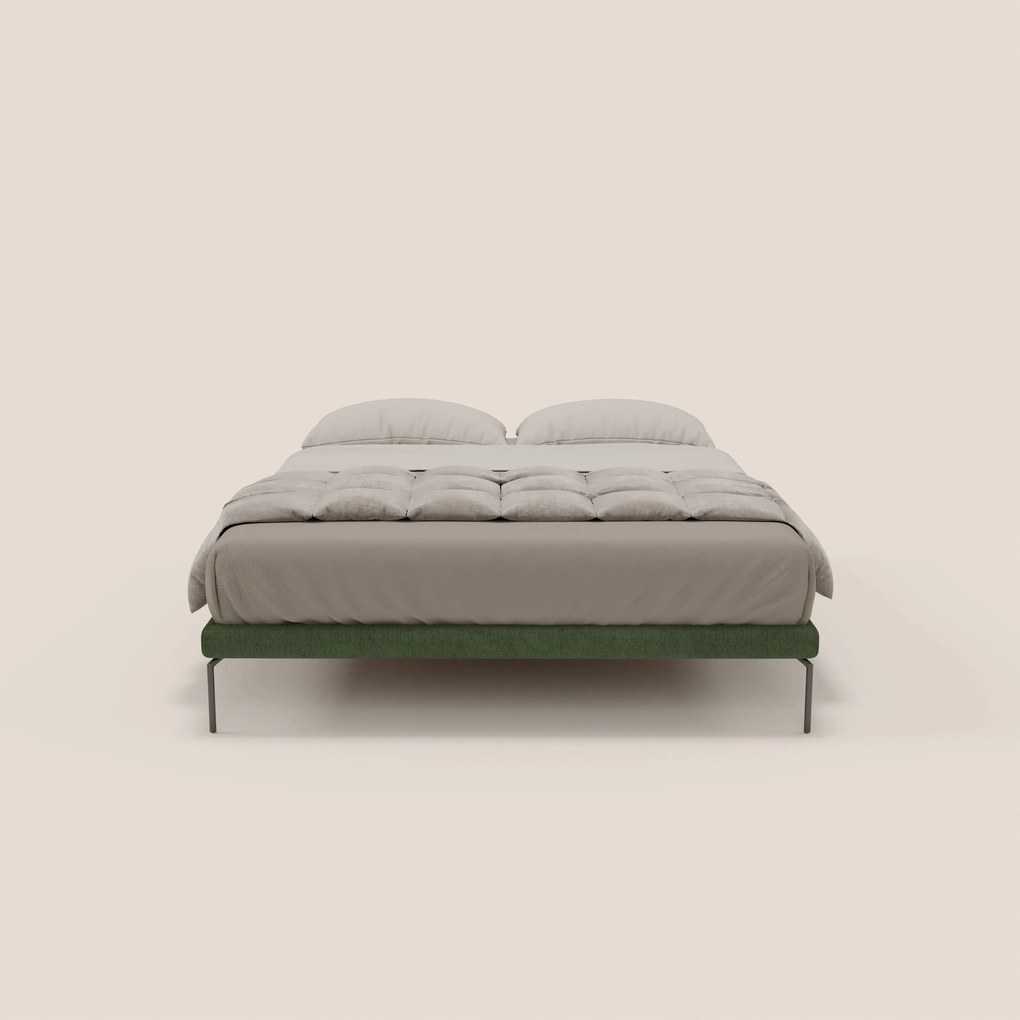 Ring sommier sfoderabile con piedi alti 24 cm in tessuto impermeabile T14 verde