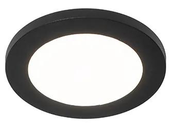 Lampada da soffitto nera 17 cm con LED dimmerabile a 3 gradini IP44 - Steve