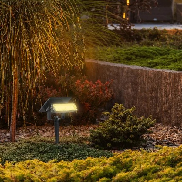 Lampada LED solare LED/0,9W/3,7V 3000K IP65 1200 mAh nero