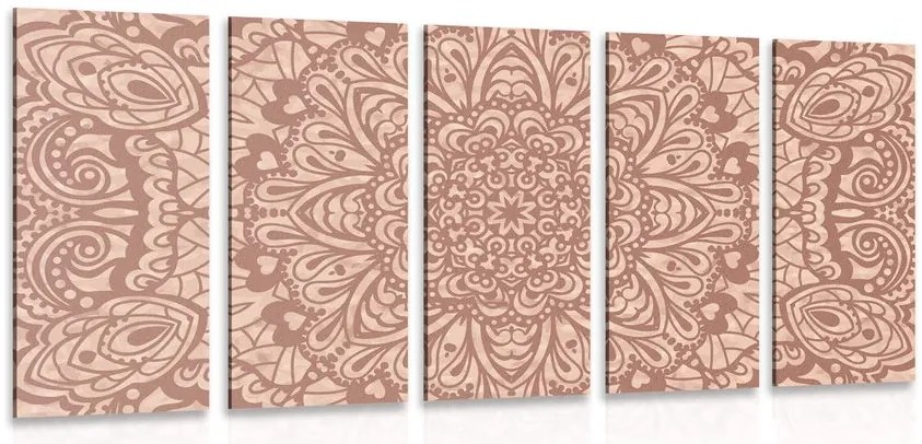 Quadri 5 pezzi – Mandala floreale