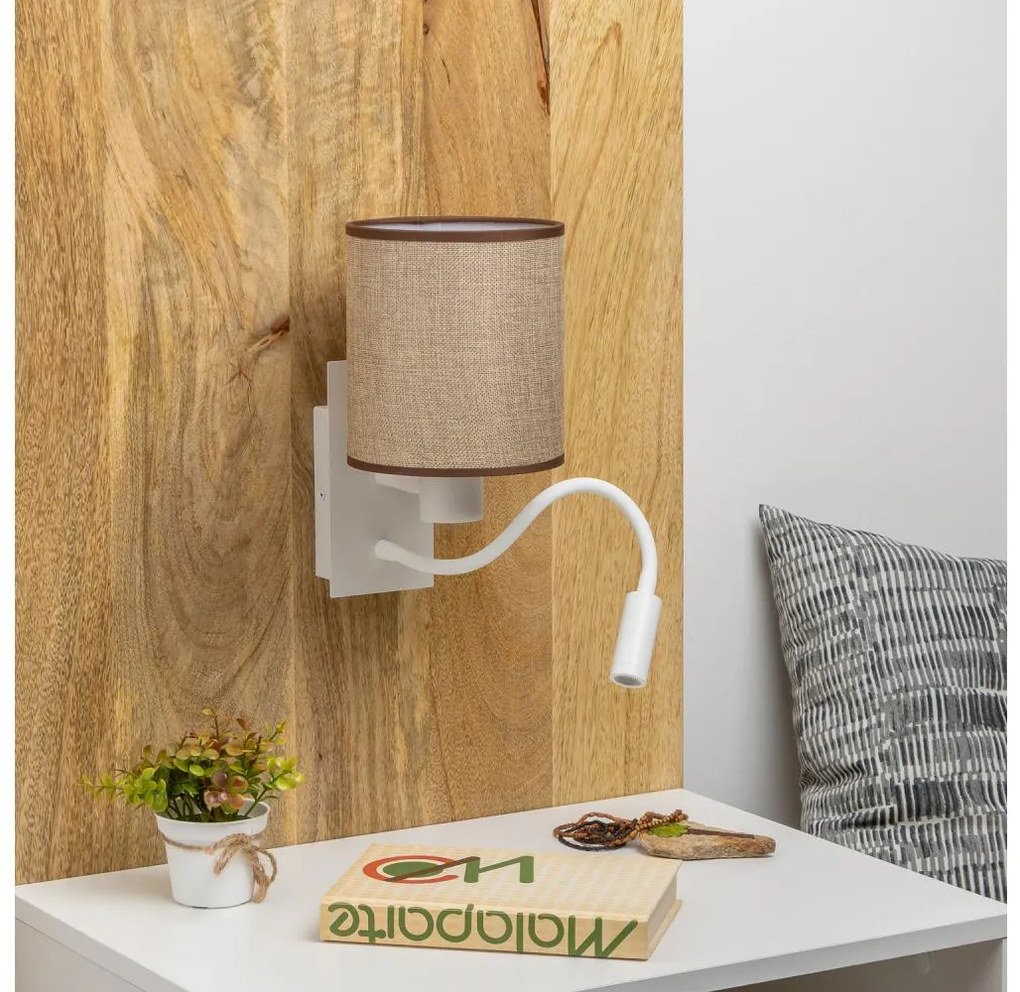 Brilagi - Applique a LED NUBILA 1xE27/25W/230V + LED/3W bianco/marrone