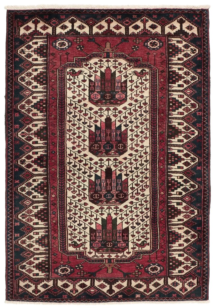 Hamedan Tappeto persiano 150 x 110 Beige (Iran) Annodato A Mano