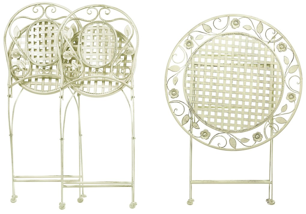 Set da balcone bistro in metallo verde chiaro BIVIO Beliani