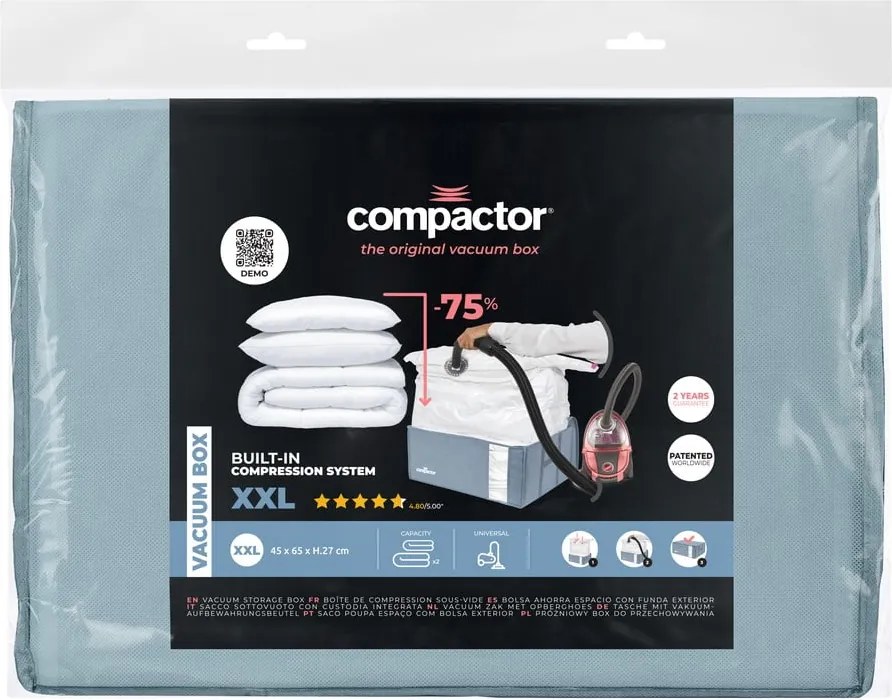 Organizer per vestiti sottovuoto in plastica 65x45x27 cm Blue Edition – Compactor