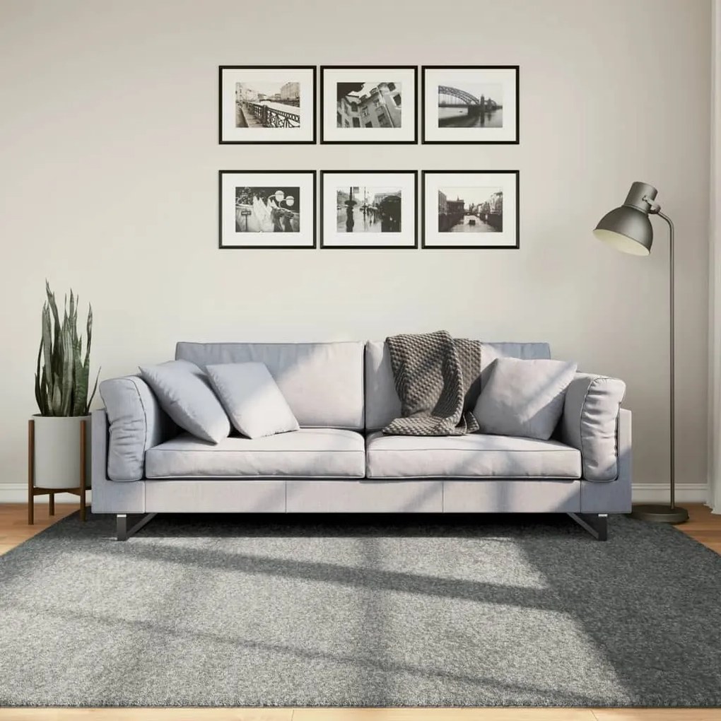 Tappeto Shaggy Pamplona A Pelo Lungo Moderno Verde 200x200 Cm /