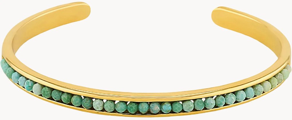 Bracciale aperto placcato in oro con turchese Neo