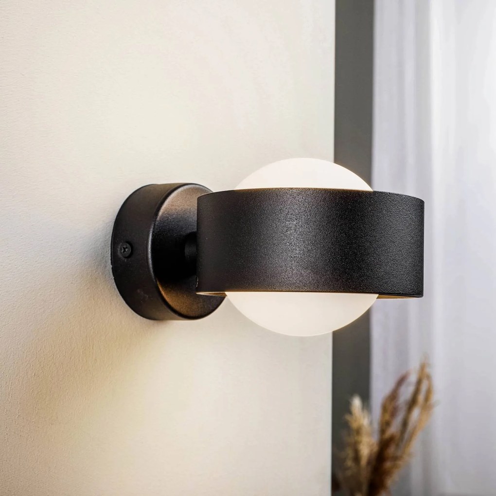 Argon Applique Mado in acciaio, nero, 1 luce