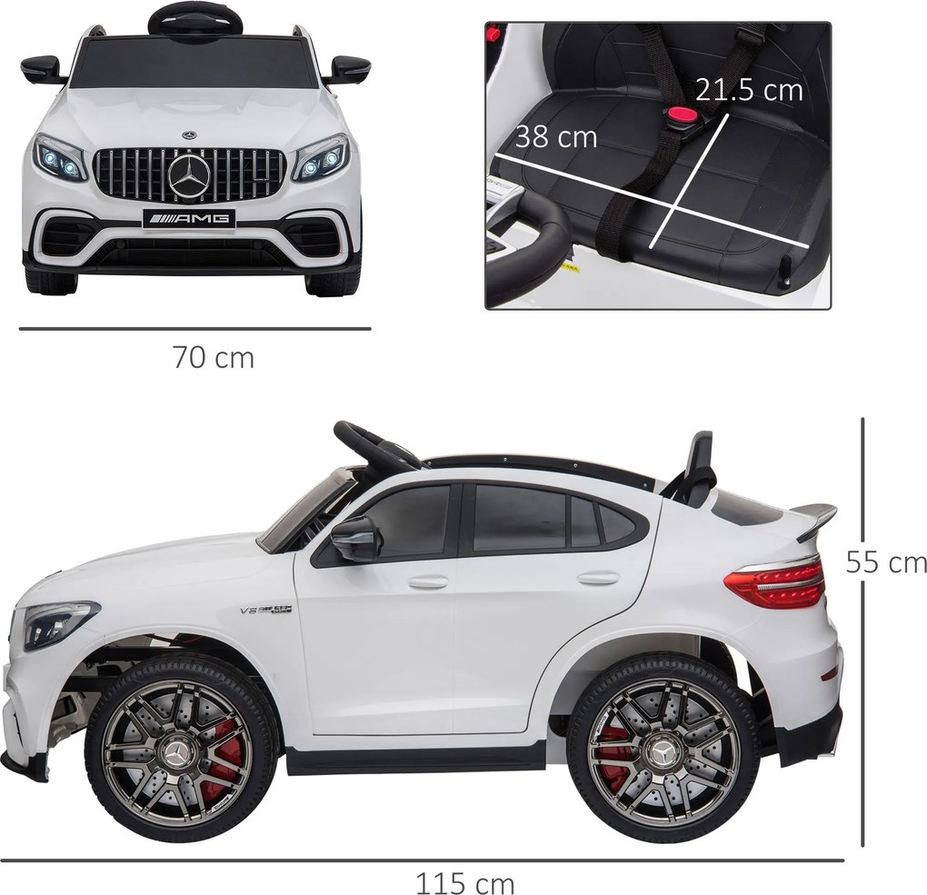 Macchina Elettrica per Bambini 12V con Licenza Mercedes GLA 45 AMG Bianca...