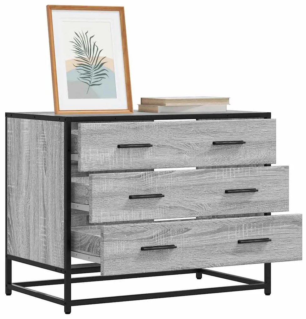 Cassettiera Grigio Sonoma 70x41x56 Cm İn Legno Multistrato /